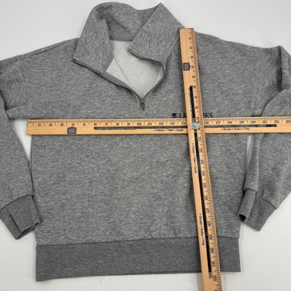 NOISY MAY Womens Gray Quarter Zip Sweatshirt Les Alpes Logo Pullover Small - Picture 3 of 5